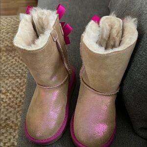 Girls' Pink and Tan Winter Boots